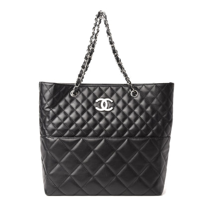 Chanel Calfskin Quilted In The Business North South Tote Black 1 of 9