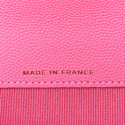 Chanel Caviar Quilted Flap Card Holder Wallet Pink 7 of 9