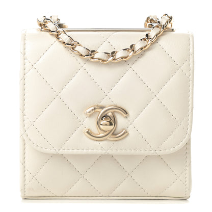 Chanel Lambskin Quilted Mini Trendy CC Chain Wallet White 1 of 11