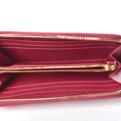 Prada Saffiano Zip Around Wallet Peonia 5 of 17
