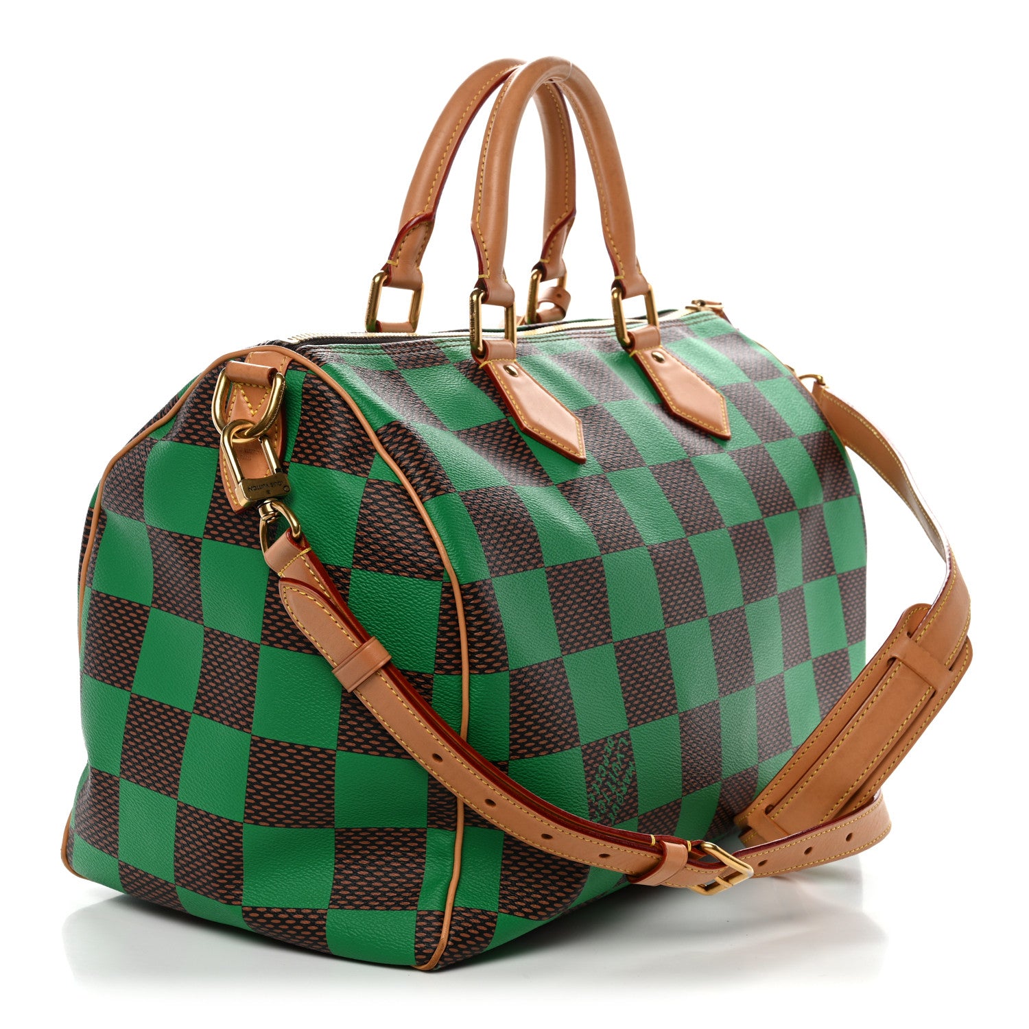 Louis Vuitton Damier Pop Speedy Bandouliere 40 Green 3 of 12