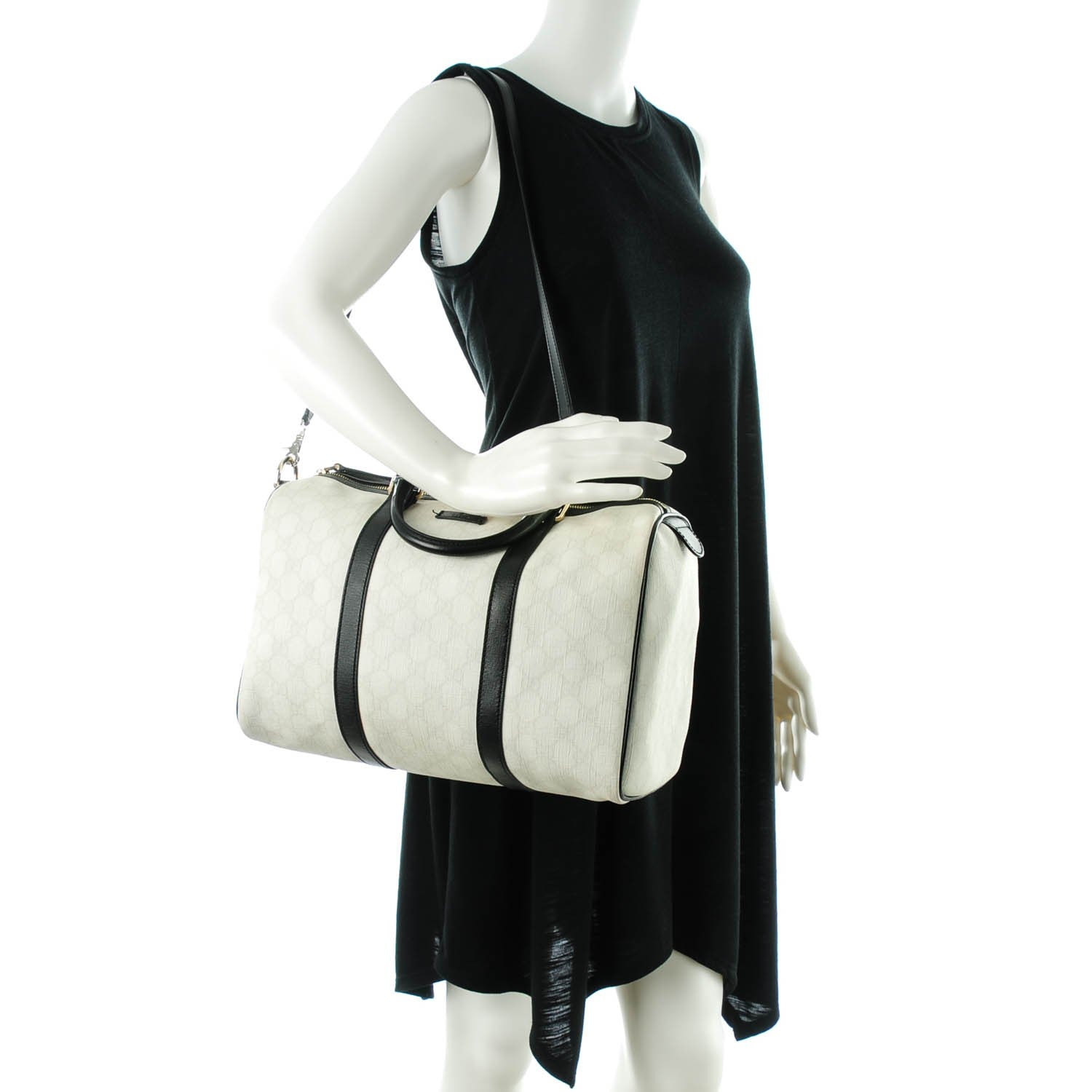 Gucci GG Plus Monogram Medium Joy Boston White Black 2 of 7