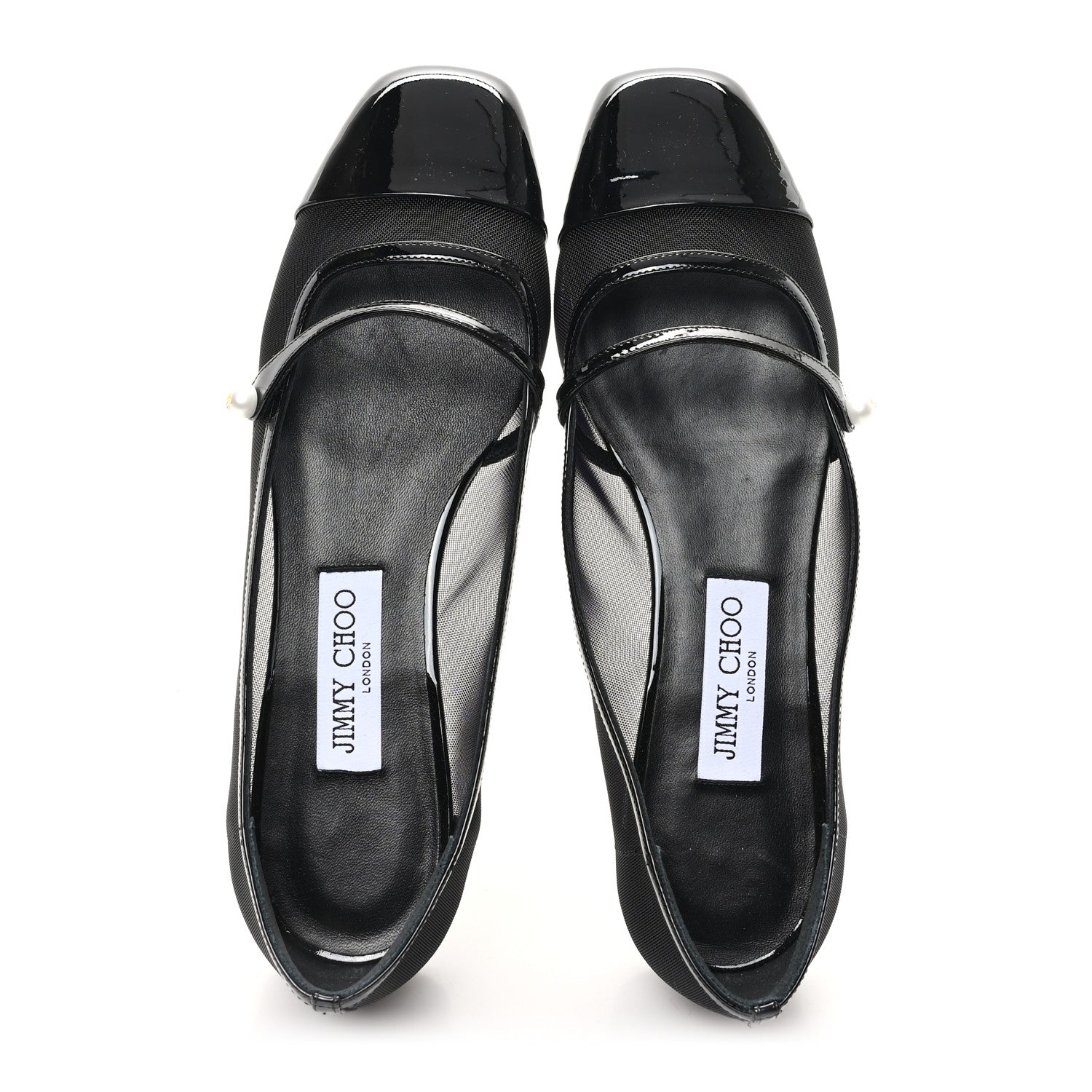 Jimmy Choo Patent Mesh Elisa Flats 39 Black 2 of 9