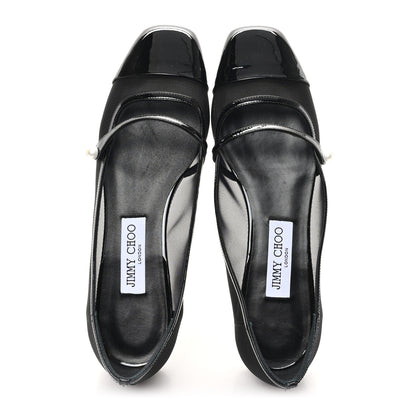 Jimmy Choo Patent Mesh Elisa Flats 39 Black 2 of 9