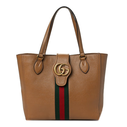 Gucci New Sakai Calfskin Lux Web Small Dahlia Tote Quartz Beige 1 of 8