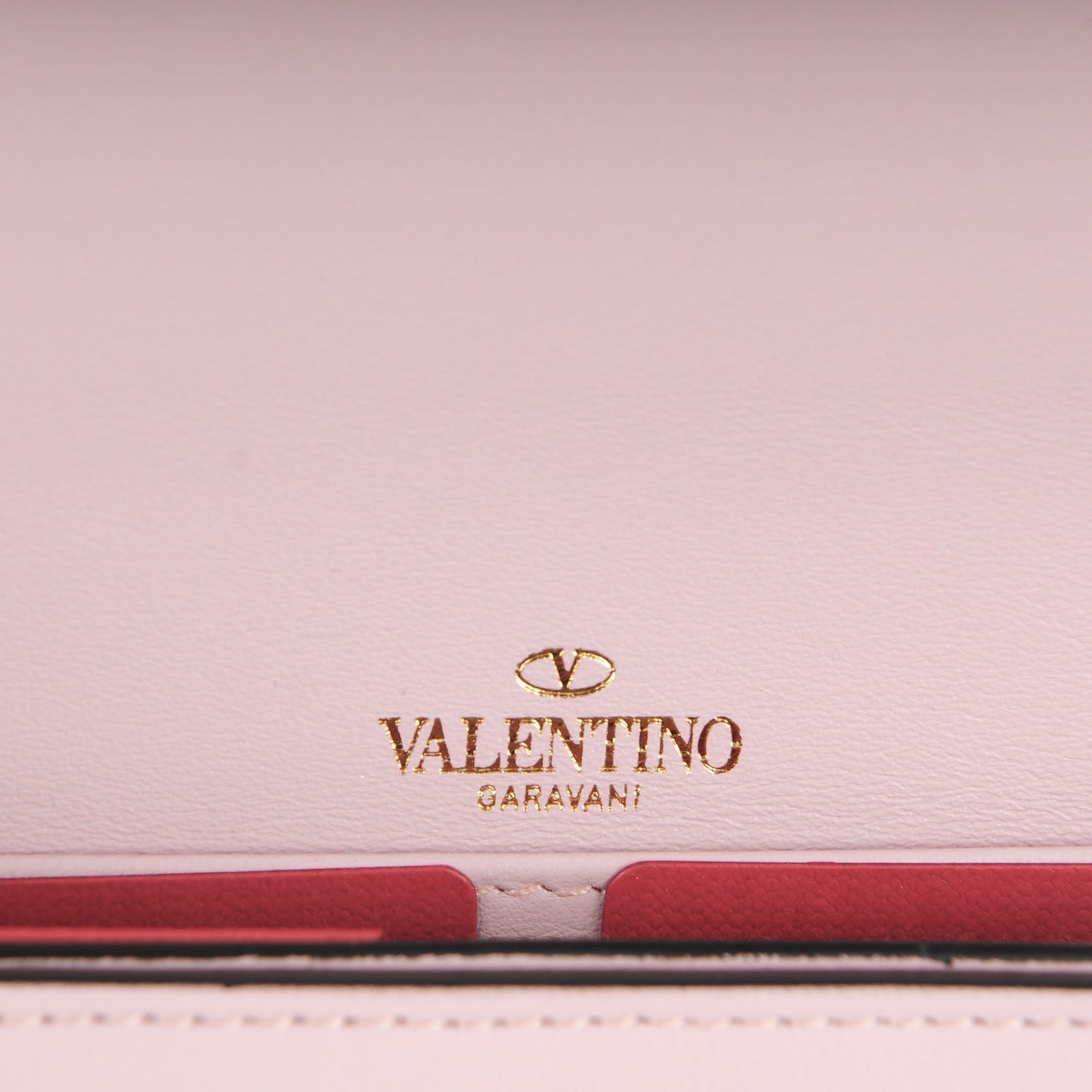 Calfskin Rockstud Flap Wallet on Chain Water Rose