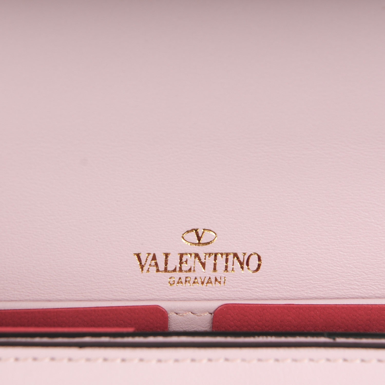 Valentino Garavani Calfskin Rockstud Flap Wallet on Chain Water Rose 6 of 8