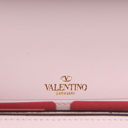 Valentino Garavani Calfskin Rockstud Flap Wallet on Chain Water Rose 6 of 8