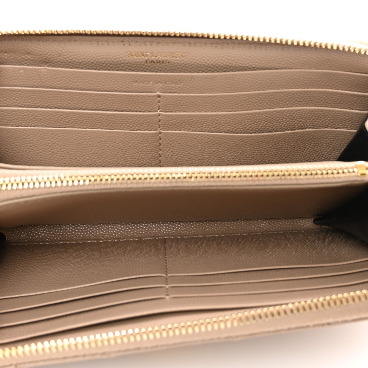 Grain De Poudre Matelasse Chevron Monogram Zip Around Wallet Dark Beige