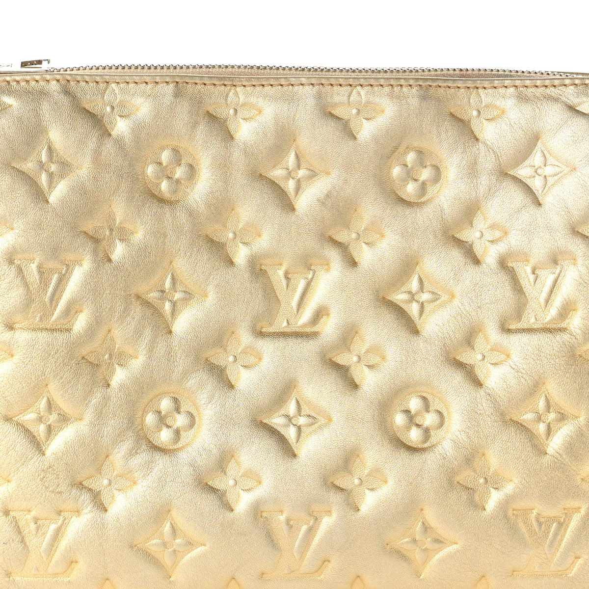 Louis Vuitton Lambskin Embossed Monogram Coussin PM Gold 8 of 10