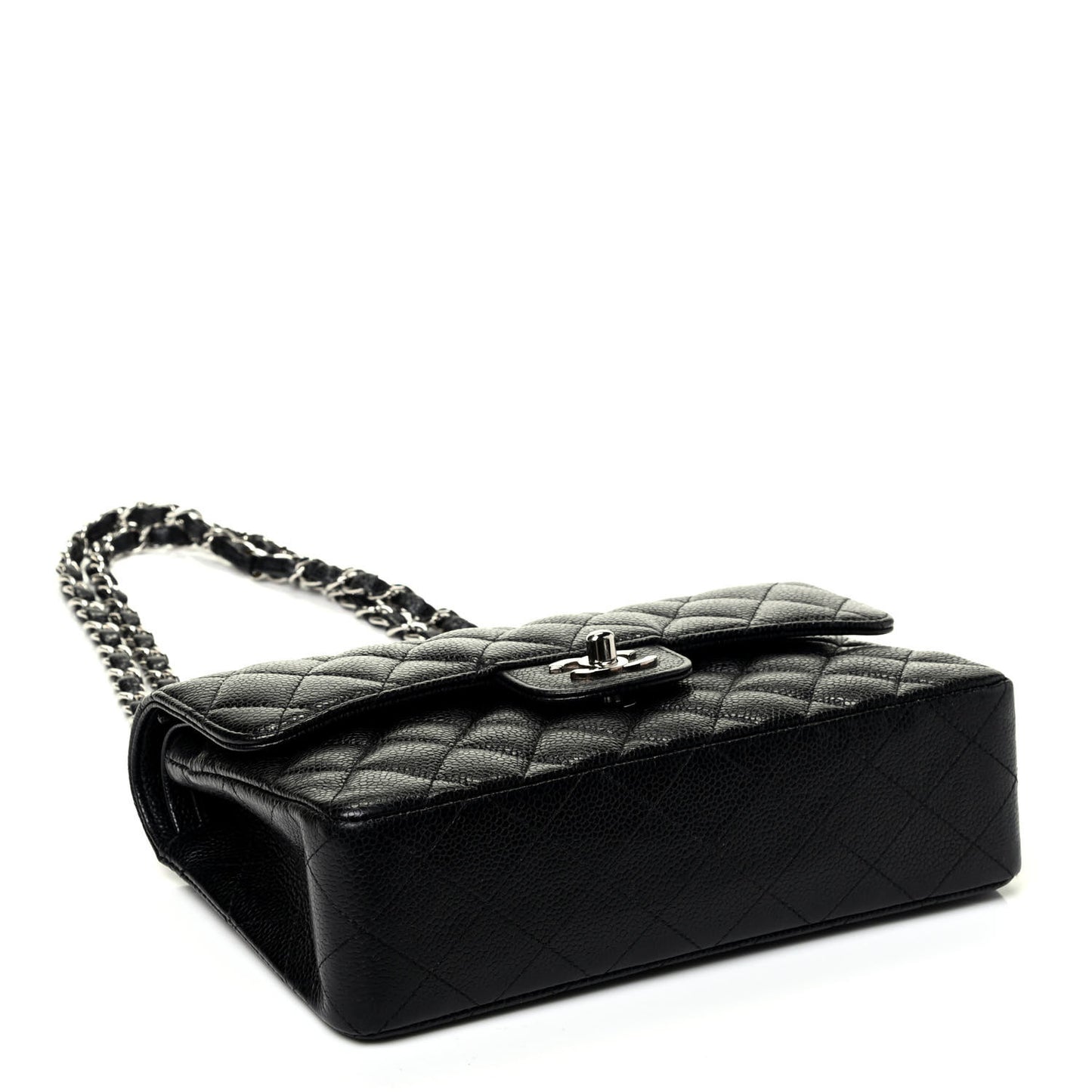 Caviar Quilted Small Double Flap Black
