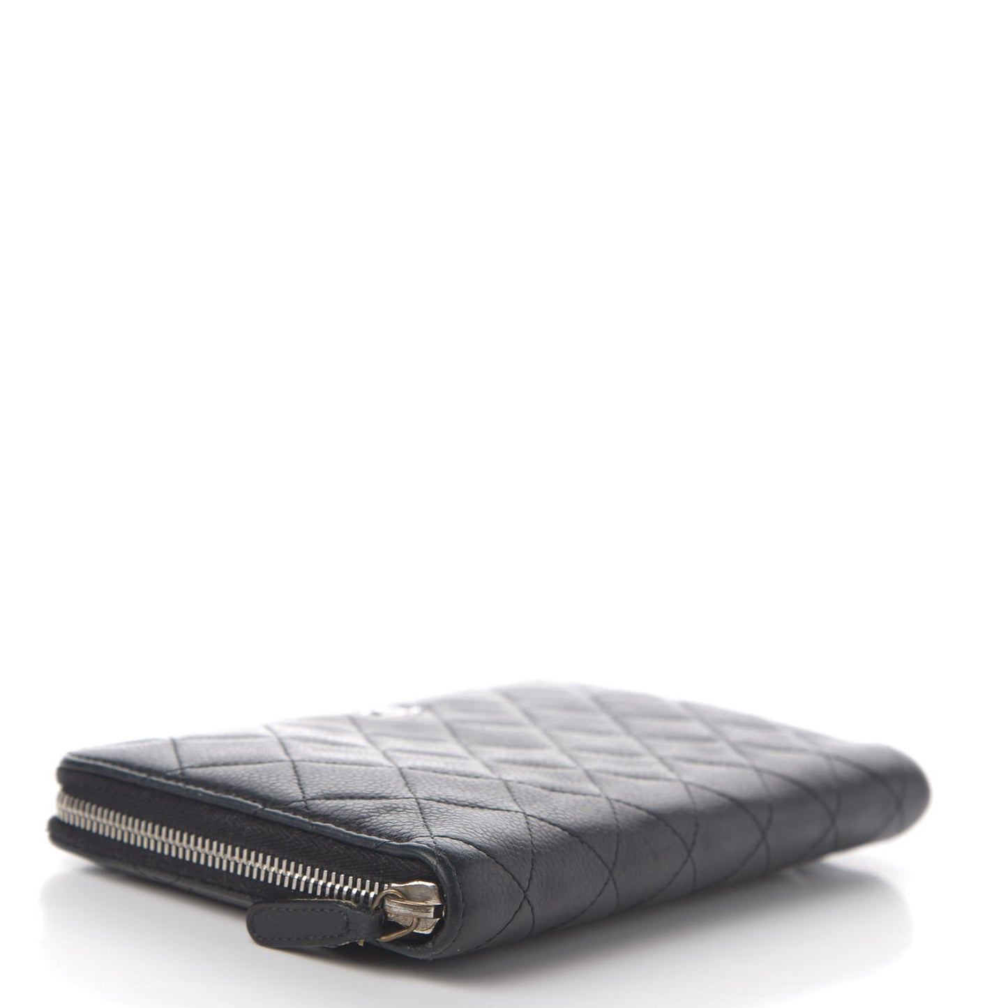 Caviar Quilted Large Zip Around Organizer Wallet Black
