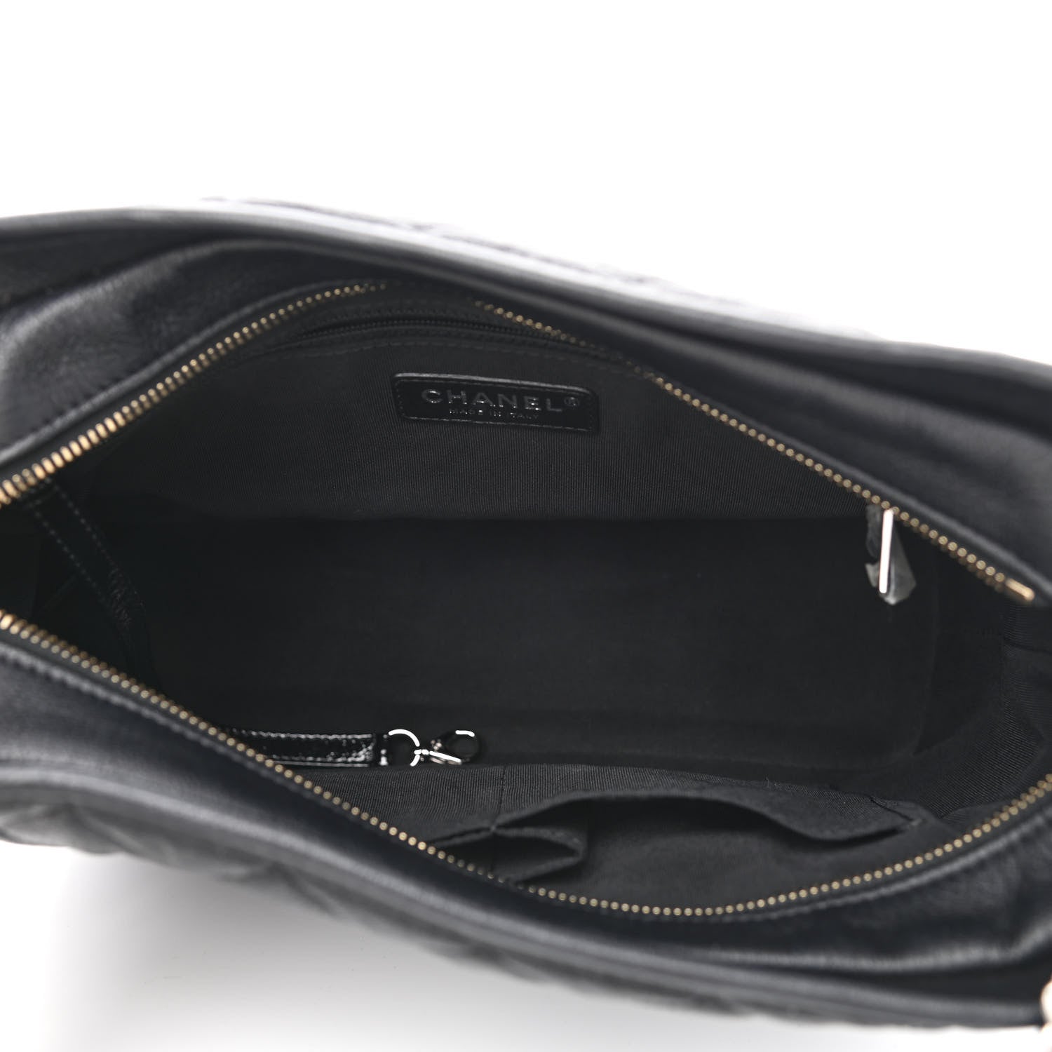 Chanel Patent Goatskin Quilted Medium Gabrielle Hobo Black 5 of 11