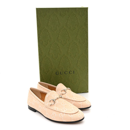 Gucci Canvas GG Monogram Horsebit Womens Jordaan Loafers 35.5 Souffle Rose 10 of 10