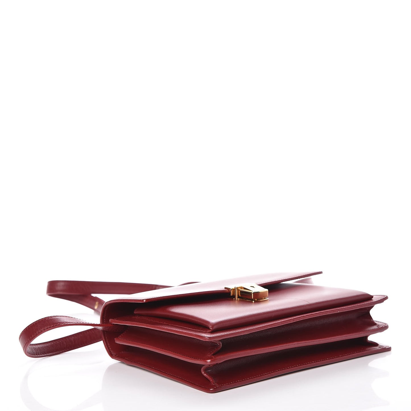 Smooth Calfskin Medium High School Satchel Red