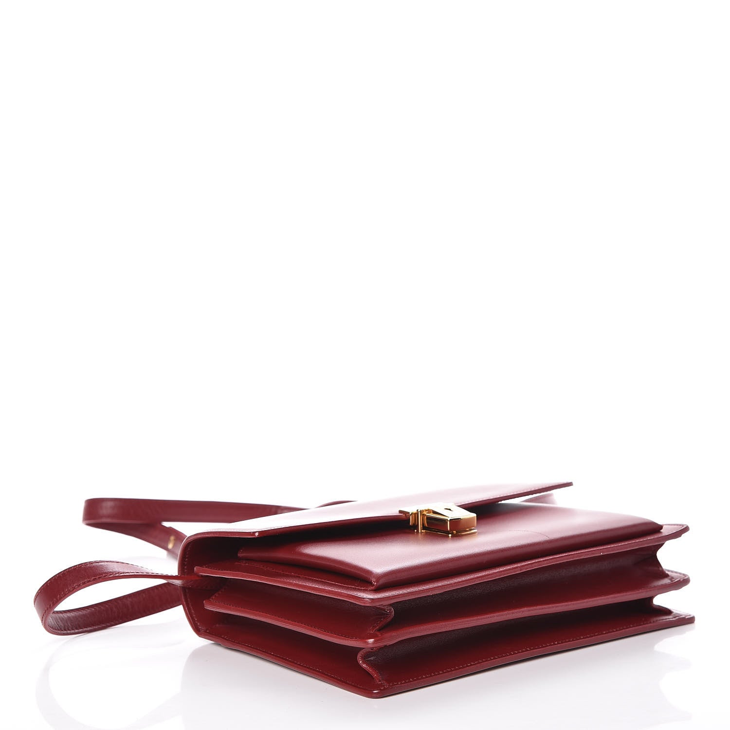 Saint Laurent Smooth Calfskin Medium High School Satchel Red 4 of 7