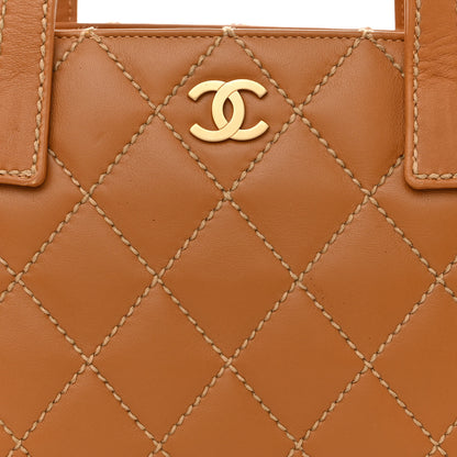 Chanel Calfskin Wild Stitch Small Tote Beige 8 of 10