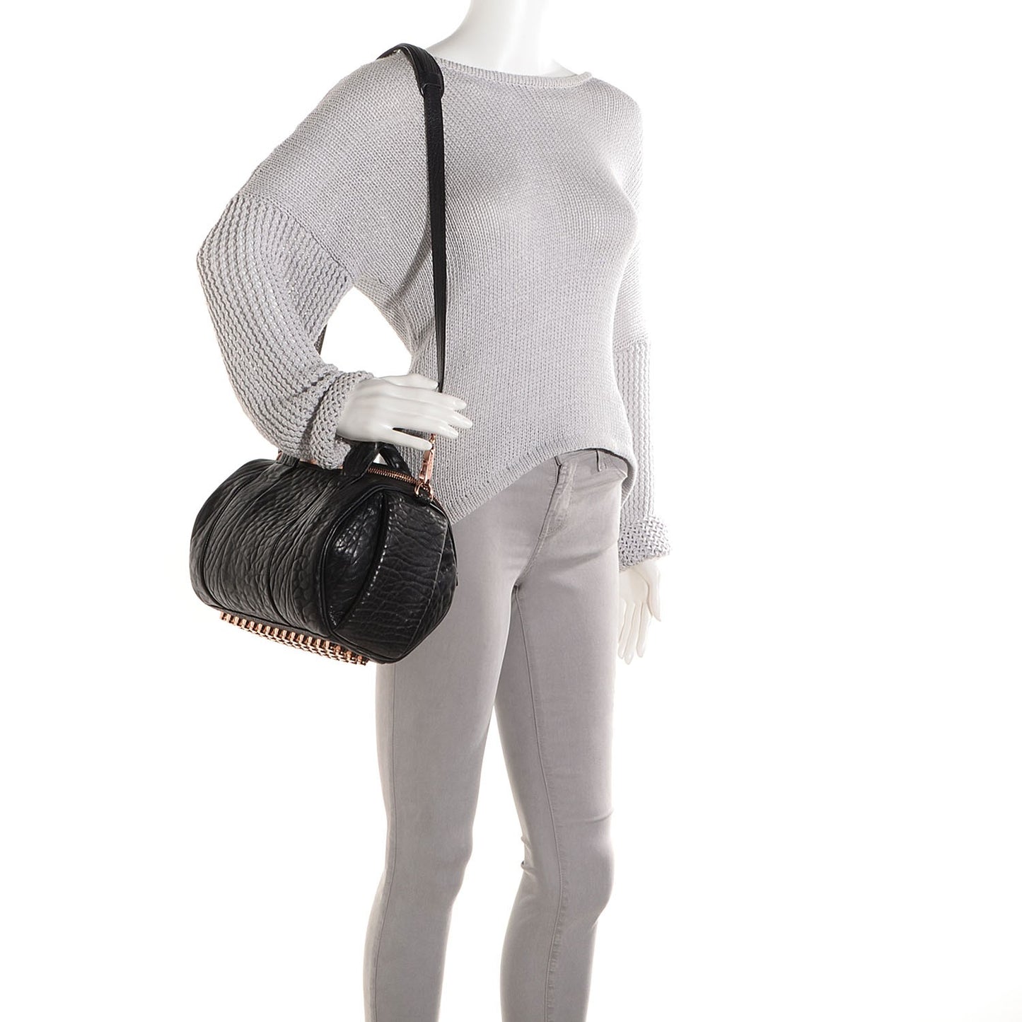 Pebbled Lambskin Rockie Black w Rose Gold Hardware