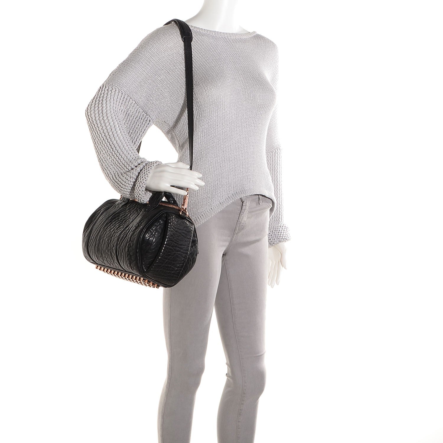 Alexander Wang Pebbled Lambskin Rockie Black w Rose Gold Hardware 2 of 6