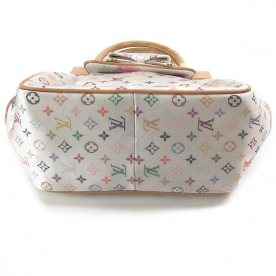Louis Vuitton Silk Satin Monogram Multicolor Abelia White 4 of 8
