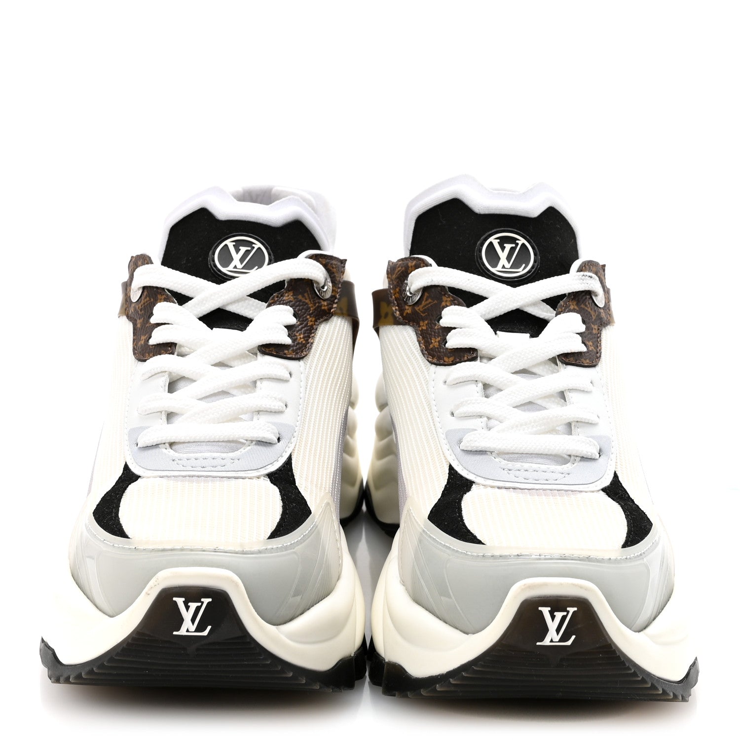 Louis Vuitton Monogram Calfskin Run 55 Sneakers 37 White 1797666