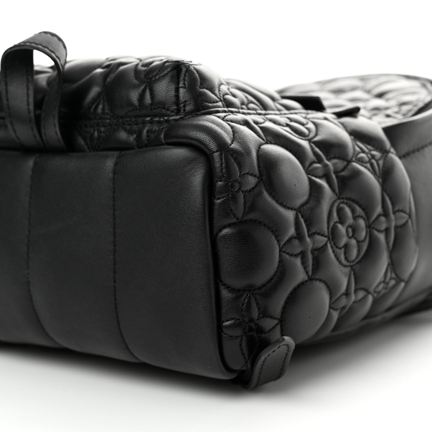 Louis Vuitton Lambskin Flower Quilted Palm Springs Backpack PM Black 10 of 11