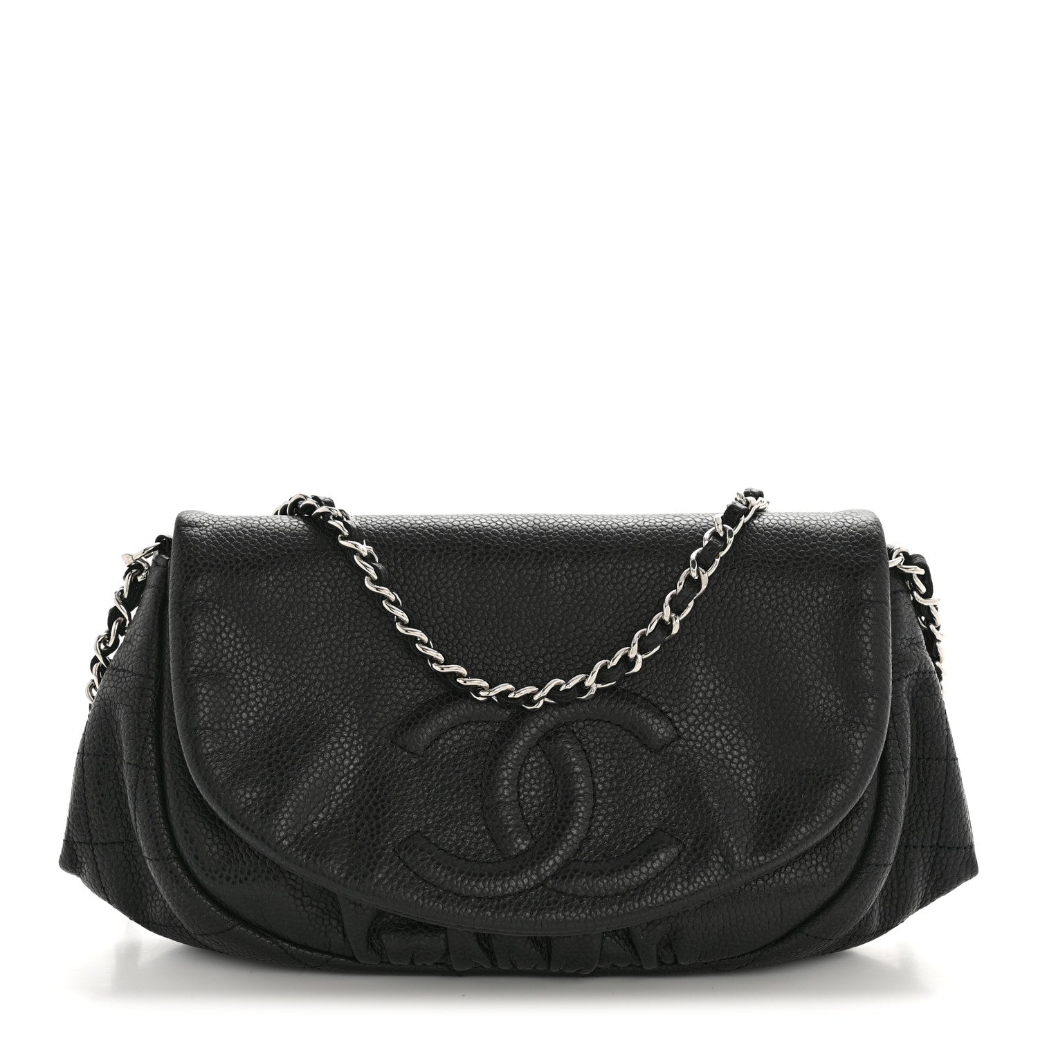 Chanel Caviar Half Moon Wallet On Chain WOC Black 1 of 14