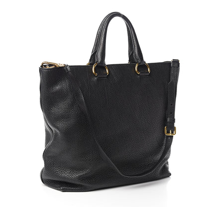 Prada Vitello Daino Tote Black 2 of 9