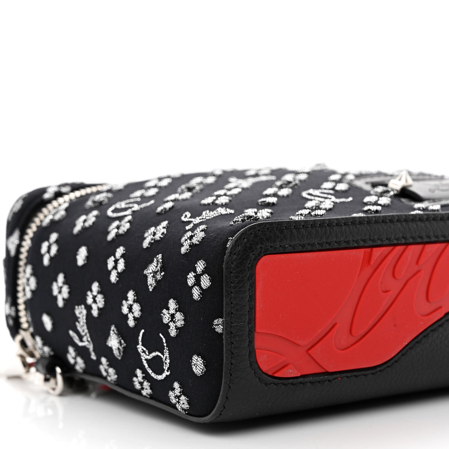 Canvas Calfskin Degrade Loubinthesky Kypipouch Messenger Bag Black Silver