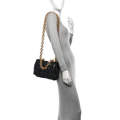 Bottega Veneta Lambskin Maxi Intreccio Padded Chain Cassette Crossbody Bag Black 2 of 10