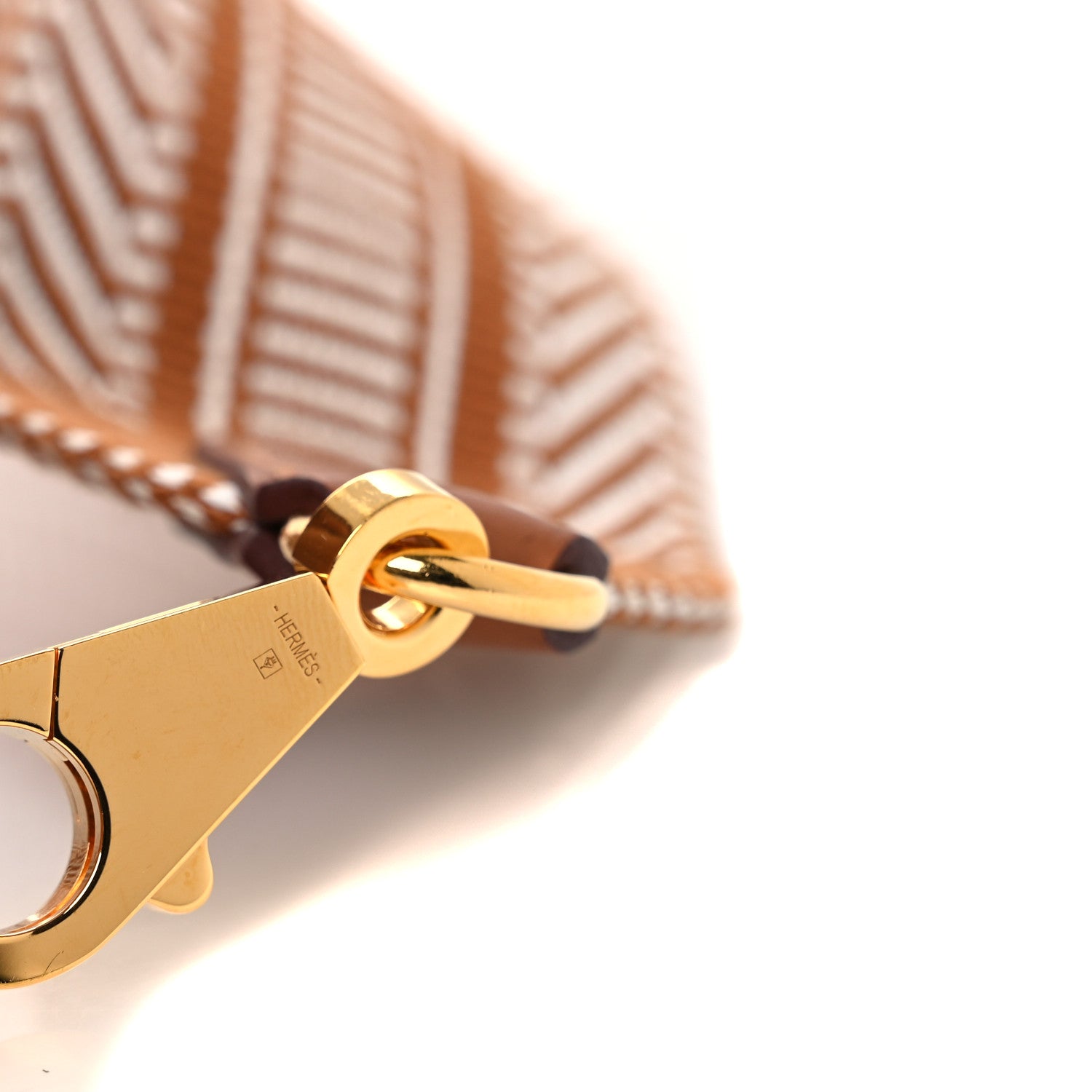 Hermes Toile Swift 50mm Sangle Cavale Shoulder Strap Ecru Beige Gold 5 of 6