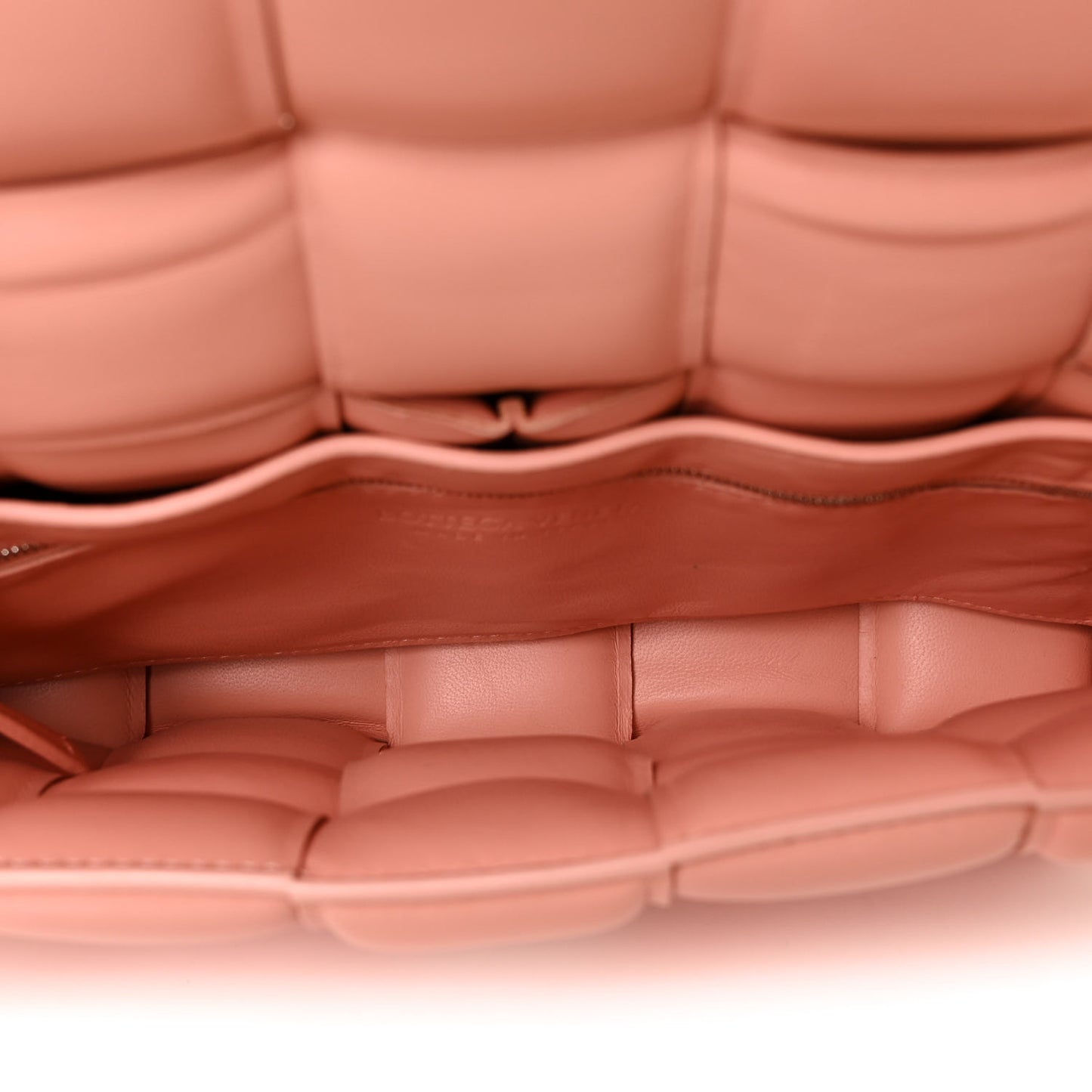 Nappa Maxi Intreccio Padded Cassette Crossbody Bag Peachy