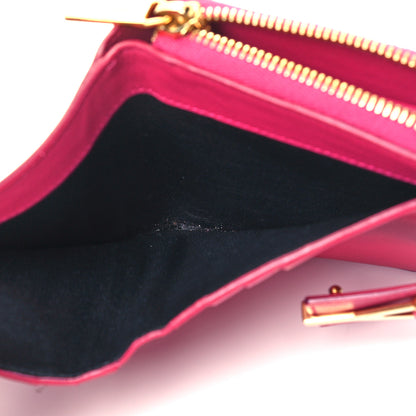 Saint Laurent Calfskin Y Line ChYc Compact Wallet Fuchsia 5 of 9
