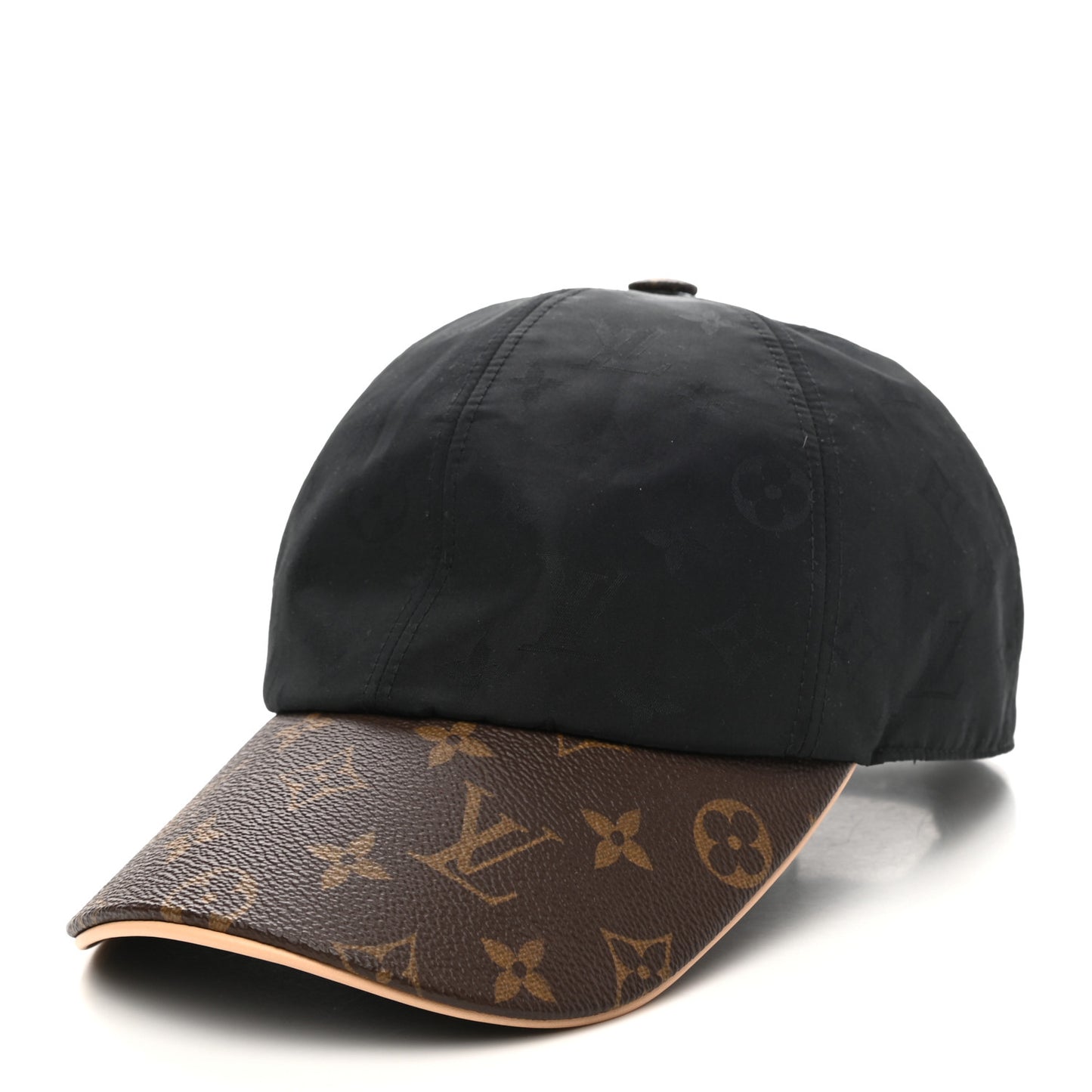 Polyester Silk Monogram LV Get Ready Cap L Black