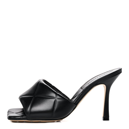 Bottega Veneta Nappa Quilted Rubber Lido Mule Sandals 38.5 Black 1 of 8