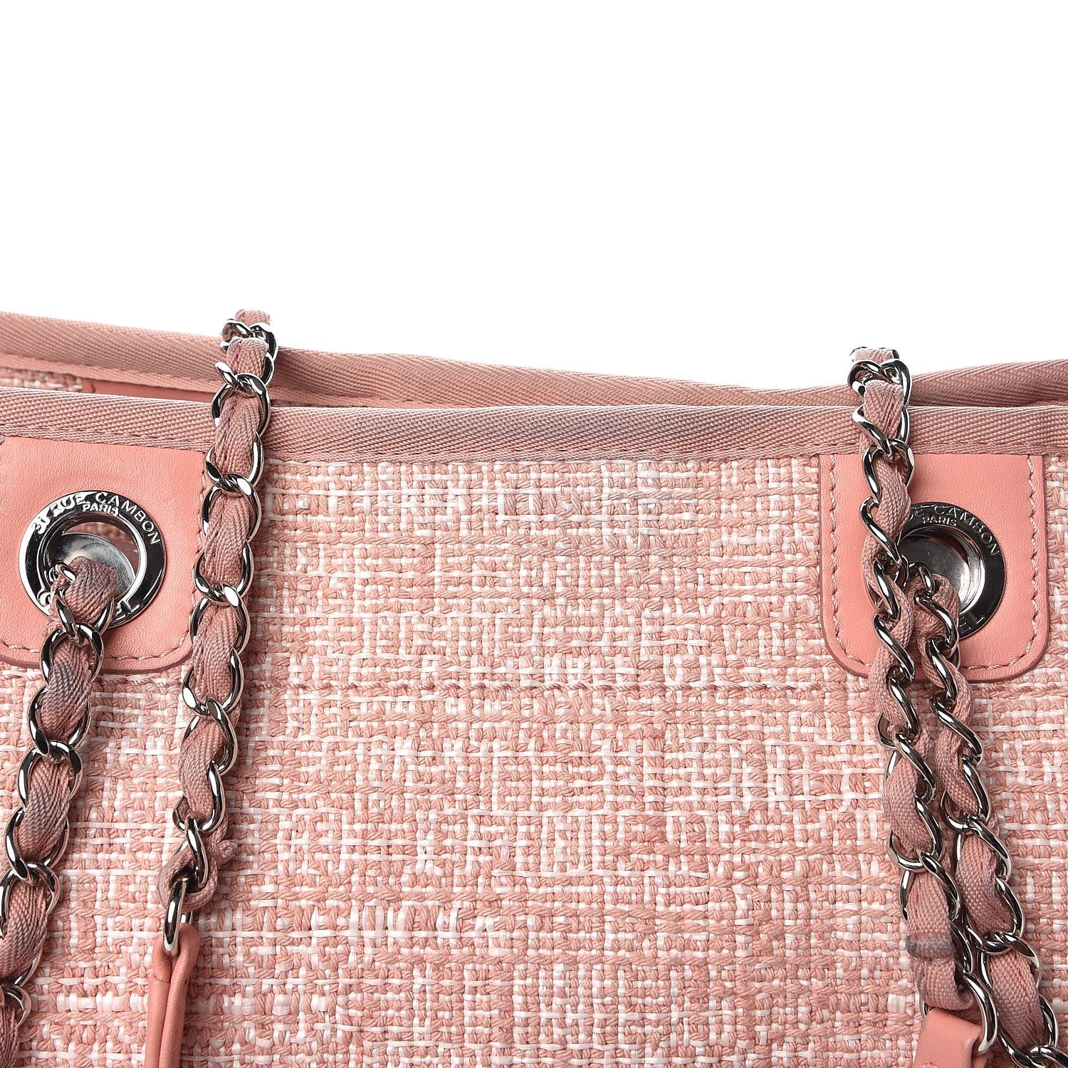 Chanel Canvas Deauville Small Tote Pink 10 of 14