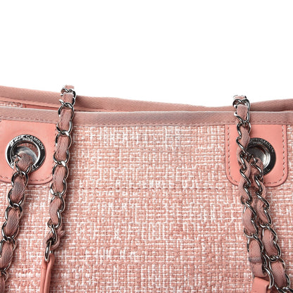 Chanel Canvas Deauville Small Tote Pink 10 of 14