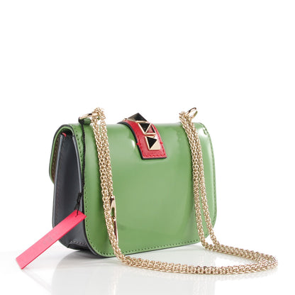Valentino Garavani Vitello Small Glam Lock Rockstud Flap Green Deep Rose Grey Scarlet 3 of 8