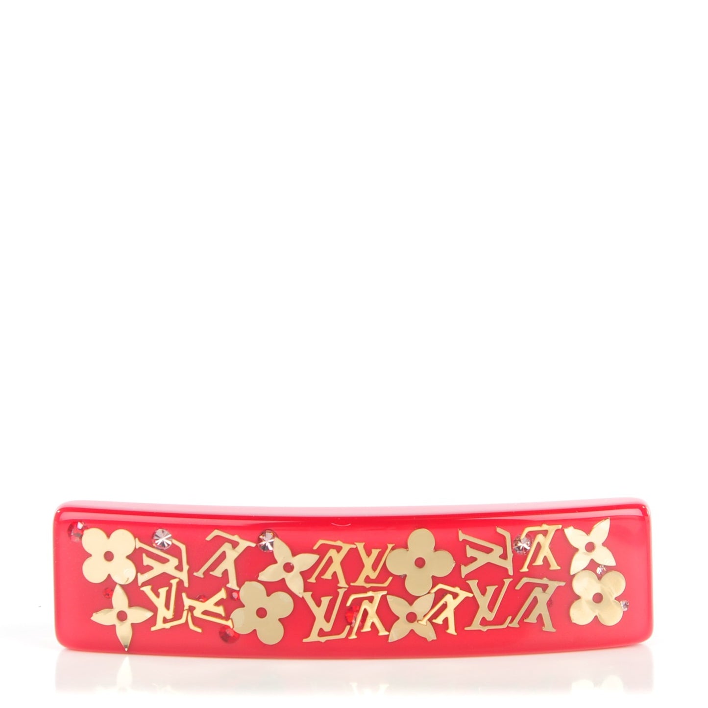 Resin Swarovski Crystal Inclusion Barrette GM Pomme d'Amour