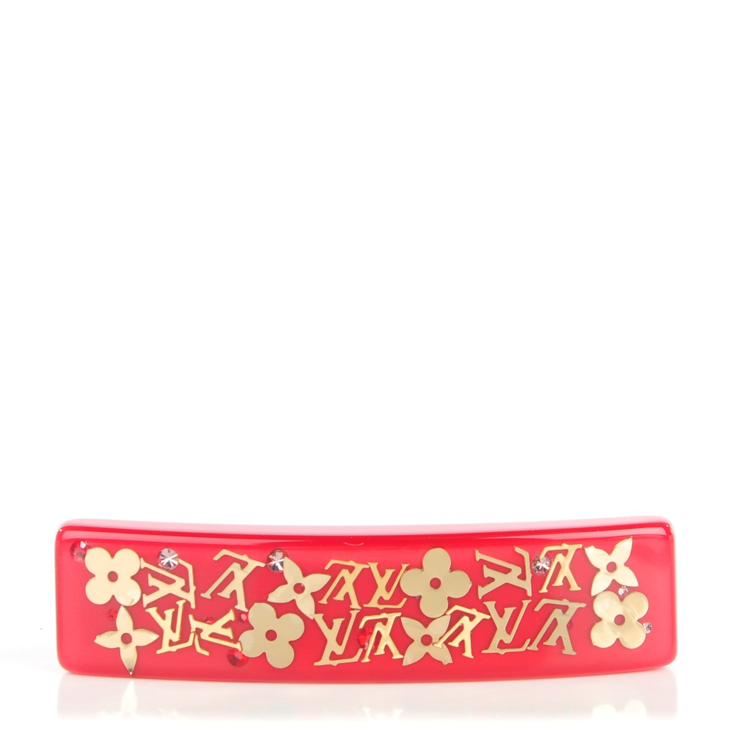 Louis Vuitton Resin Swarovski Crystal Inclusion Barrette GM Pomme d'Amour 1 of 5