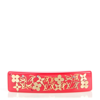 Louis Vuitton Resin Swarovski Crystal Inclusion Barrette GM Pomme d'Amour 1 of 5