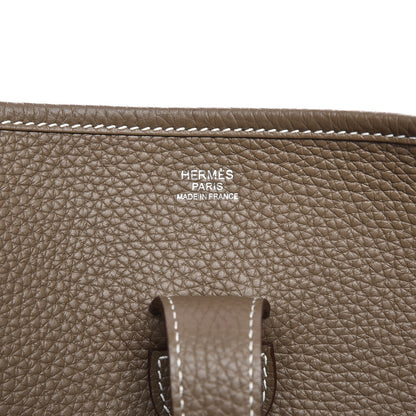 Hermes Taurillon Clemence Evelyne III GM Etoupe 6 of 7