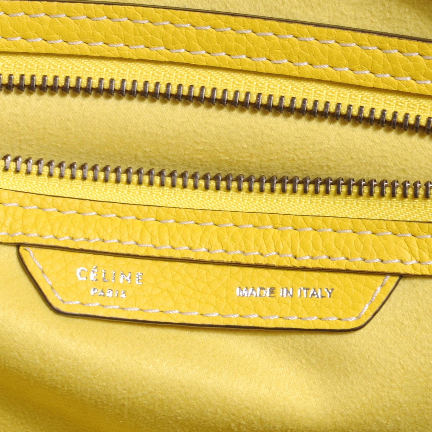 Drummed Calfskin Mini Luggage Citron
