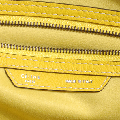 Celine Drummed Calfskin Mini Luggage Citron 8 of 10
