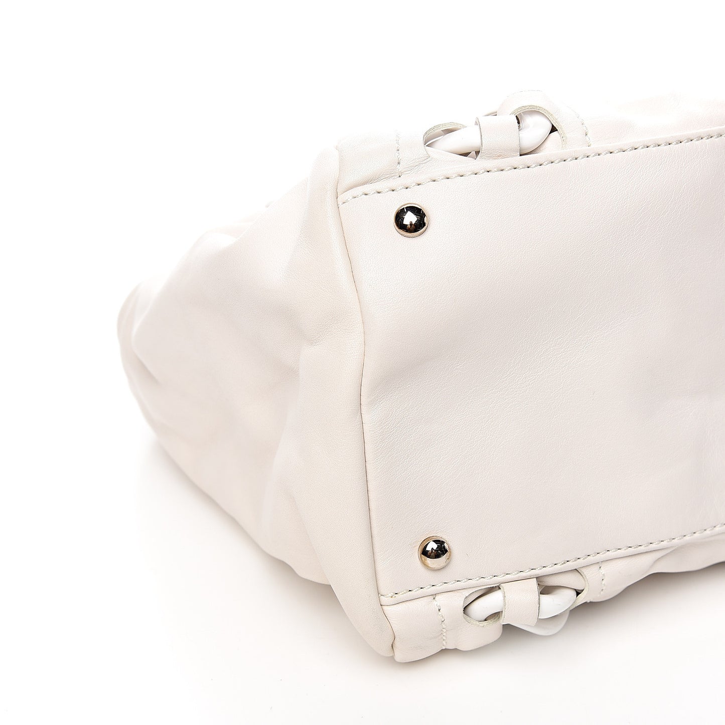 Calfskin Modern Chain Tote White