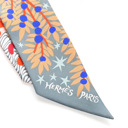 Hermes Silk Le Charme D Orphee Twilly Gris Acier Rose Poudre 4 of 4