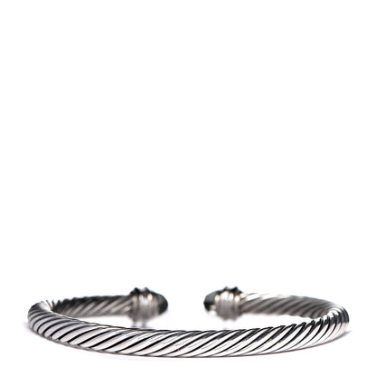 David Yurman Sterling Silver Diamond Prasiolite 5mm Cable Classics Bracelet 3 of 4