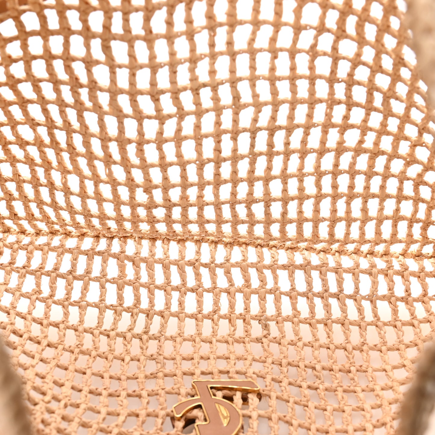 Raffia Calfskin Oxalis Shoulder Bag Naturale Vintage Brown