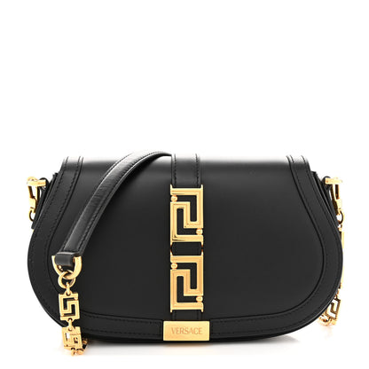 Versace Calfskin Medium Greca Goddess Shoulder Bag Black 1 of 11