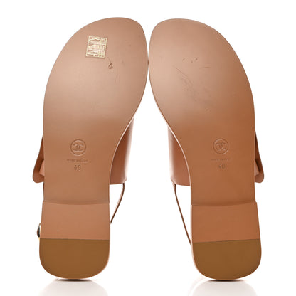 Chanel Goatskin CC Sandals 40 Brown 5 of 9